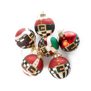 Belts & Buckles Glass Ball Ornaments – Set of 6