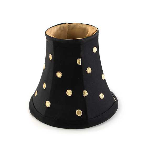 Polka Dot Chandelier Shade Black, Mackenzie Childs Parchment Check Lampshade