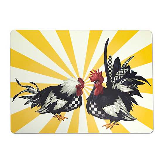 Sunrise Rooster Cork Back Placemats Set of 4 MackenzieChilds